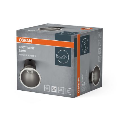 Osram - LED inbouwspot SPOT TWIST LED/10W/230V 4000K Ø 9,3 cm wit/zilver