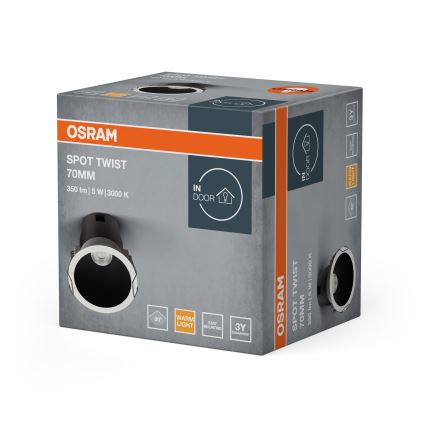 Osram - LED inbouwspot SPOT TWIST LED/5W/230V 3000K Ø 7 cm wit/zwart