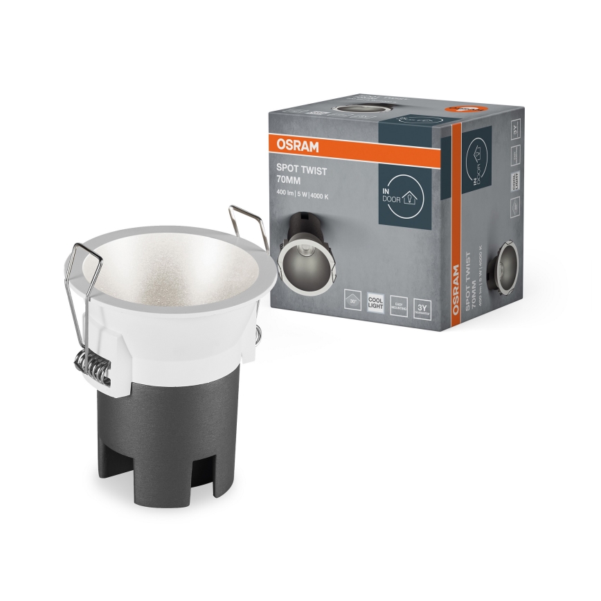 Osram - LED inbouwspot SPOT TWIST LED/5W/230V 4000K Ø 7 cm wit/zilver