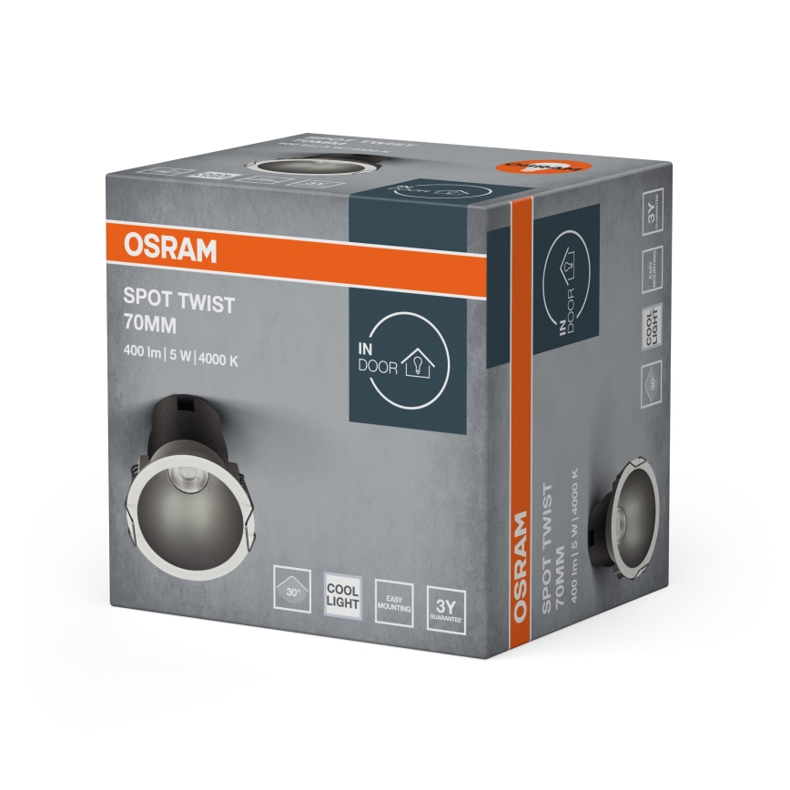 Osram - LED inbouwspot SPOT TWIST LED/5W/230V 4000K Ø 7 cm wit/zilver