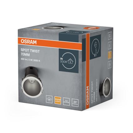 Osram - LED inbouwspot SPOT TWIST LED/5W/230V 3000K Ø 7 cm wit/zilver