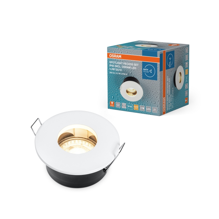 Osram - LED badkamer inbouwspot SPOT 1xGU10/4,3W/230V 2700K CRI 90 Ø 8,5 cm IP65 wit