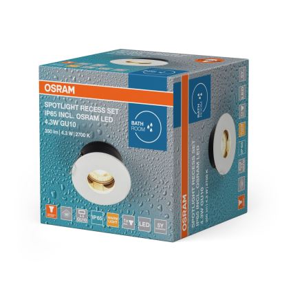 Osram - LED badkamer inbouwspot SPOT 1xGU10/4,3W/230V 2700K CRI 90 Ø 8,5 cm IP65 wit