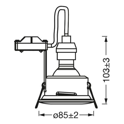 Osram - LED badkamer inbouwspot SPOT 1xGU10/4,3W/230V 2700K CRI 90 Ø 8,5 cm IP65 wit
