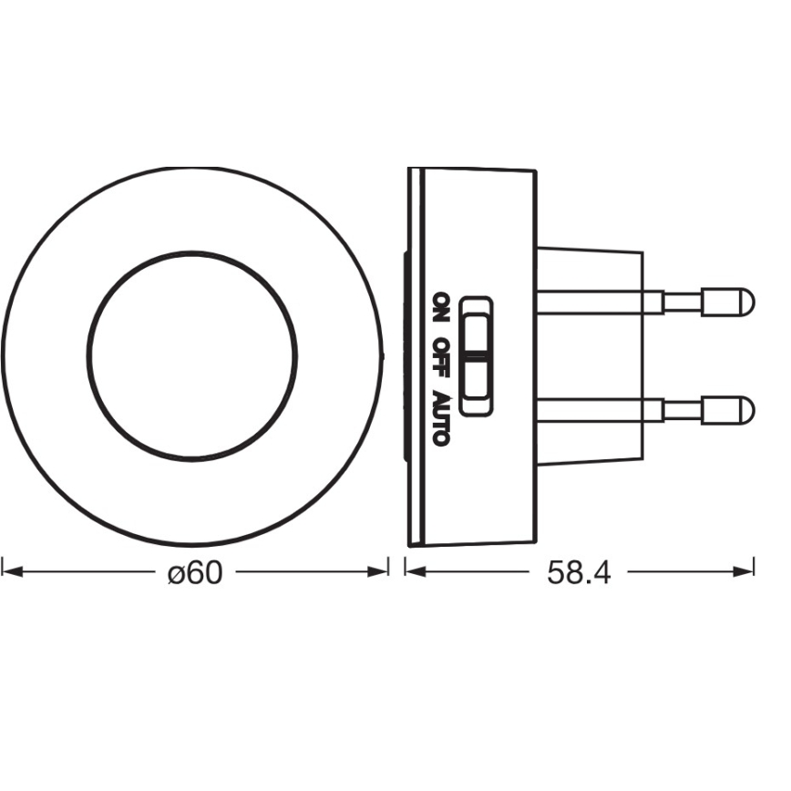 Osram - LED-nachtlampje met bewegings- en schemersensor LUNETTA LED/0,31W/230V wit