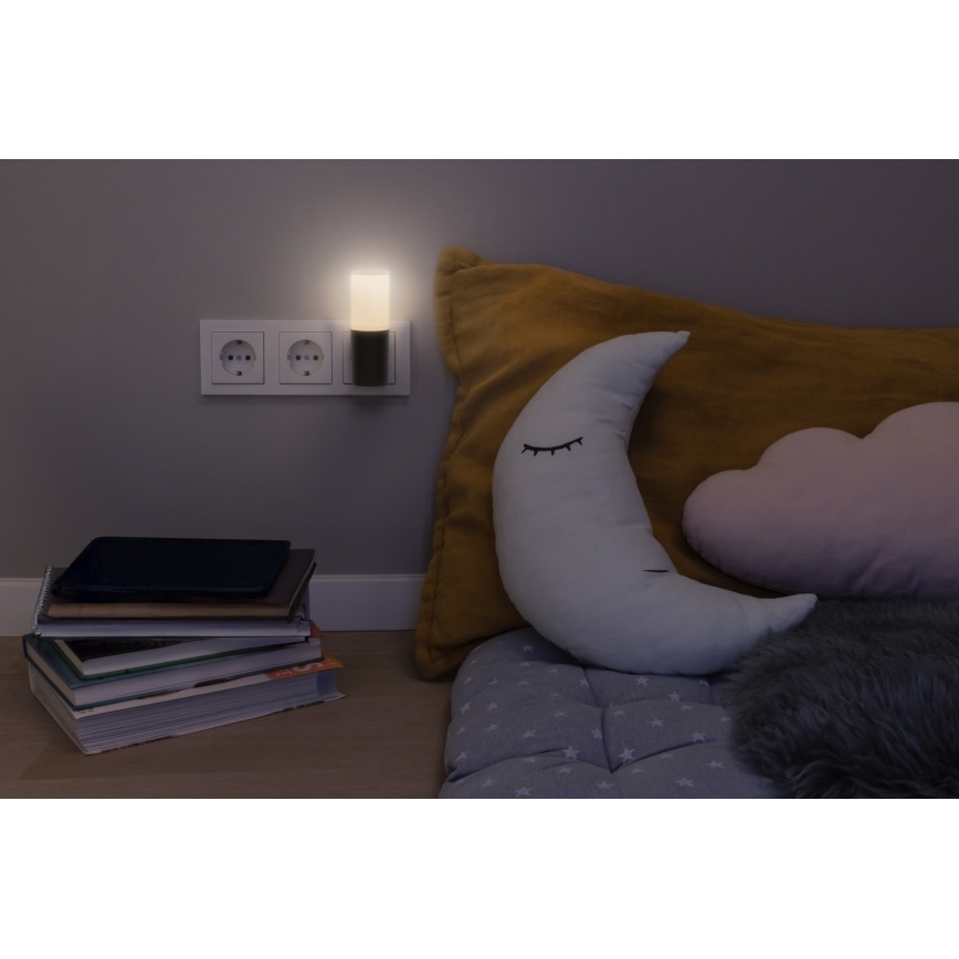 Osram - LED-nachtlampje met schemersensor LUNETTA LED/0,2W/230V zwart