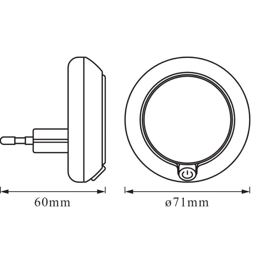 Osram - LED-nachtlampje met sensor LUNETTA LED/0,3W/230V 3000K