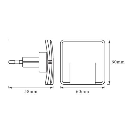 Osram - LED nachtlampje met sensor LUNETTA LED/0,3W/230V wit