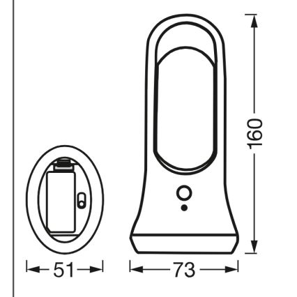 Osram - LED-oriëntatielamp met bewegings- en schemersensor MOBILE LED/0,7W/4xAAA wit