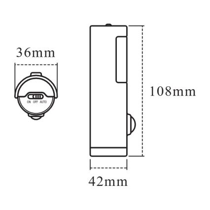 Osram - LED oriëntatielamp met sensor NIGHTLUX LED/0,35W/3xAAA IP54 wit