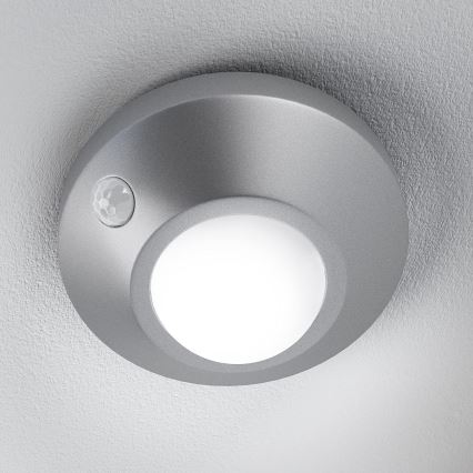 Osram - LED oriëntatielamp met sensor NIGHTLUX LED/2W/3xAA zilver