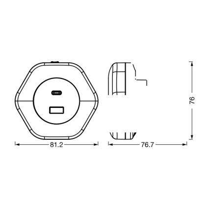 Osram - LED-oriëntatielamp voor in het stopcontact met USB LUNETTA LED/15W/230V wit