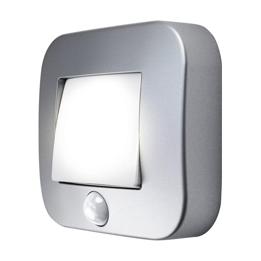 Osram - LED-oriëntatielamp met sensor NIGHTLUX LED/0,3W/3xAAA IP54 zilver