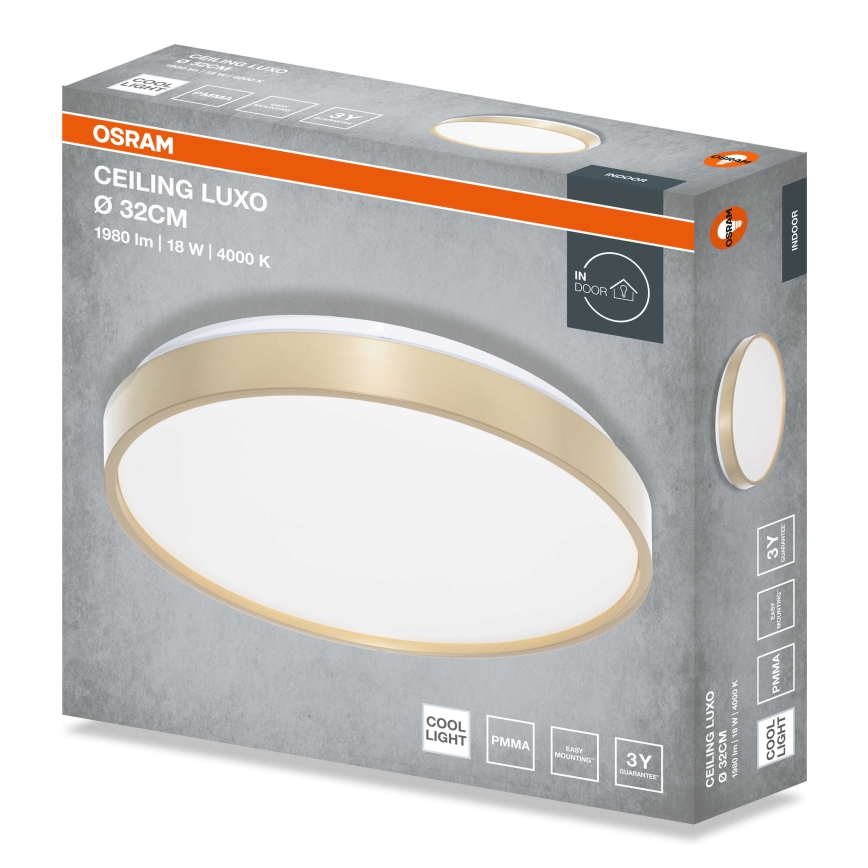 Osram - LED plafondlamp CEILING LUXO LED/18W/230V Ø 32 cm goudkleurig