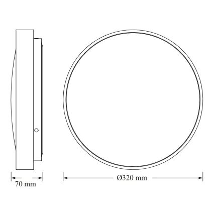 Osram - LED-plafondlamp met schemersensor CEILING LUXO LED/18W/230V Ø 32 cm wit