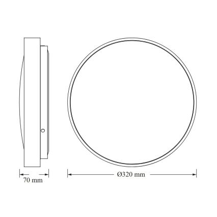 Osram - LED-plafondlamp met schemersensor CEILING LUXO LED/18W/230V Ø 32 cm, zilverkleurig