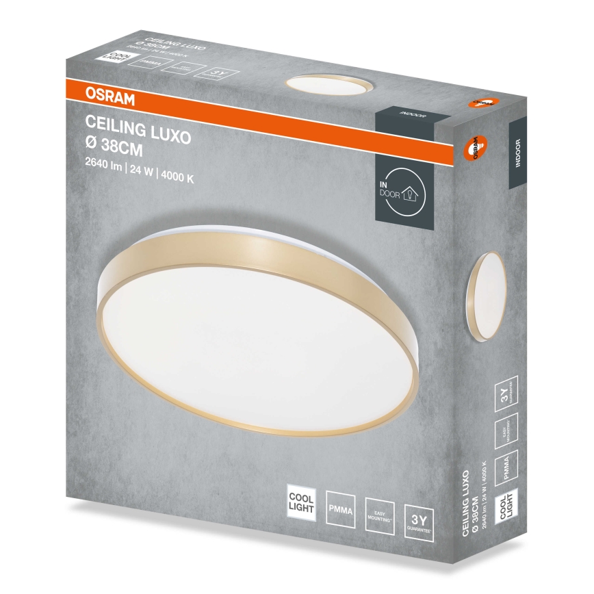Osram - LED plafondlamp CEILING LUXO LED/24W/230V Ø 38 cm goudkleurig