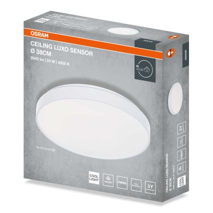 Osram - LED-plafondlamp met schemersensor CEILING LUXO LED/24W/230V Ø 38 cm wit