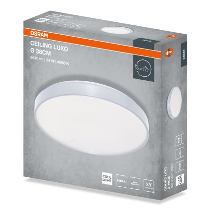 Osram - LED-plafondlamp CEILING LUXO LED/24W/230V Ø 38 cm zilverkleurig