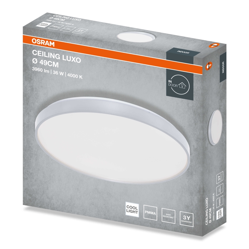 Osram - LED plafondlamp CEILING LUXO LED/36W/230V Ø 49 cm zilverkleurig