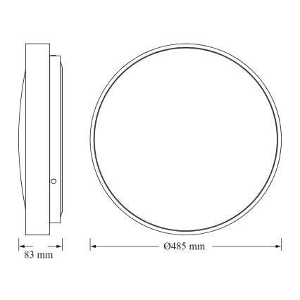 Osram - LED-plafondlamp CEILING LUXO LED/36W/230V Ø 49 cm zwart