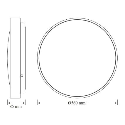 Osram - LED plafondlamp CEILING LUXO LED/60W/230V Ø 56 cm wit