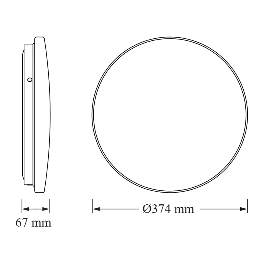 Osram - LED-plafondlamp met schemersensor CEILING ROUND LED/24W/230V 4000K Ø 37 cm wit