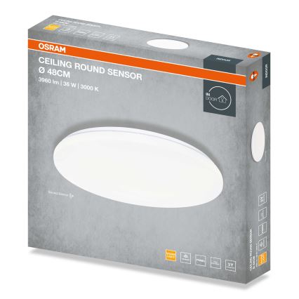 Osram - LED plafondlamp met schemersensor CEILING ROUND LED/36W/230V 3000K Ø 48 cm wit