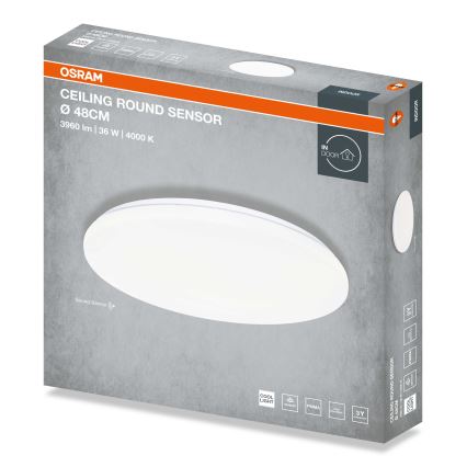 Osram - LED plafondlamp met schemersensor CEILING ROUND LED/36W/230V 4000K Ø 48 cm wit