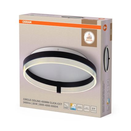 Osram - LED plafondlamp DECOR CIRCLE LED/25W/230V 3000/4000/6500K Ø 40 cm zwart/wit