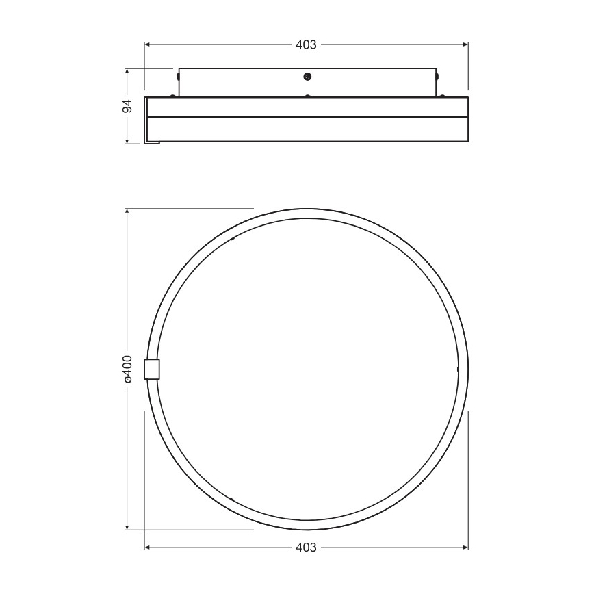 Osram - LED plafondlamp DECOR CIRCLE LED/25W/230V 3000/4000/6500K Ø 40 cm zwart/wit