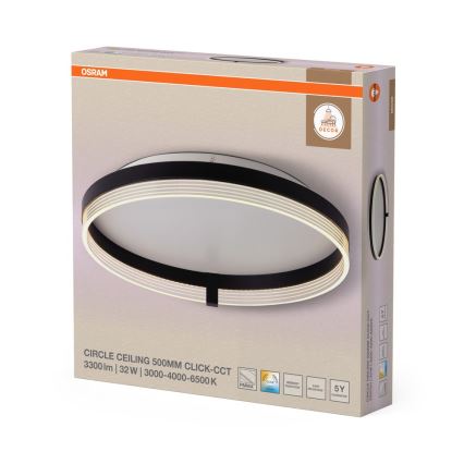 Osram - LED plafondlamp DECOR CIRCLE LED/32W/230V 3000/4000/6500K Ø 50 cm zwart/wit