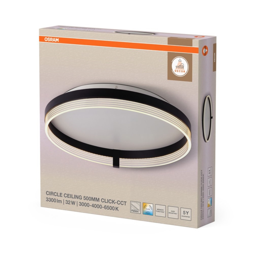 Osram - LED plafondlamp DECOR CIRCLE LED/32W/230V 3000/4000/6500K Ø 50 cm zwart/wit