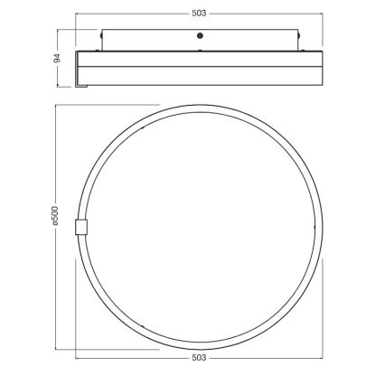 Osram - LED plafondlamp DECOR CIRCLE LED/32W/230V 3000/4000/6500K Ø 50 cm zwart/wit