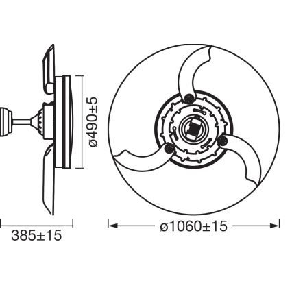 Osram - LED plafondlamp met ventilator CEILING FAN LED/66W/230V 3000/4000/6500K wit + afstandsbediening