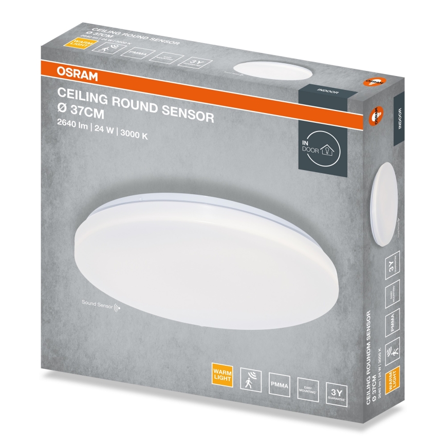 Osram - LED-plafondlamp ROUND met schemersensor LED/24W/230V Ø 37 cm