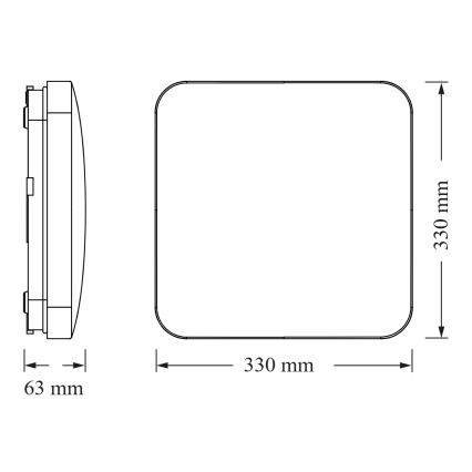 Osram - LED-plafondlamp met schemersensor SQUARE LED/24W/230V 33x33 cm