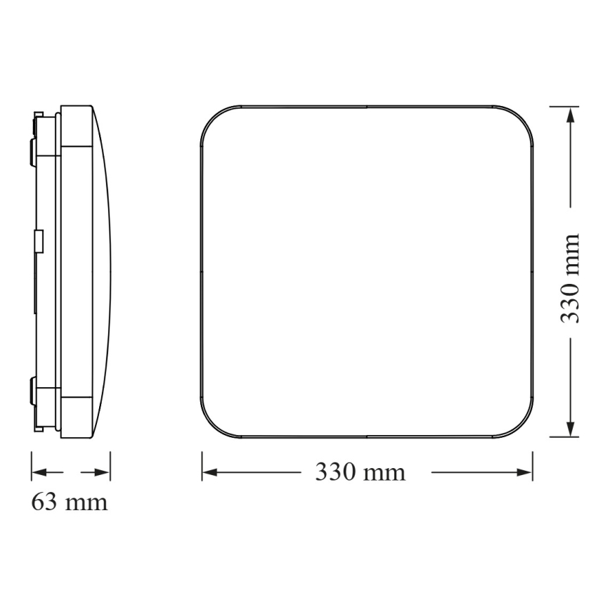 Osram - LED-plafondlamp met schemersensor SQUARE LED/24W/230V 33x33 cm