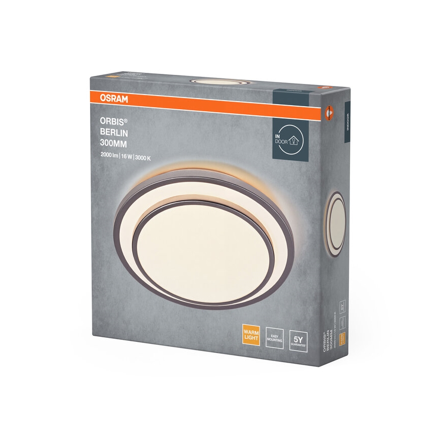 Osram - LED-plafondlamp ORBIS BERLIN LED/16W/230V Ø 29,3 cm, zilverkleurig