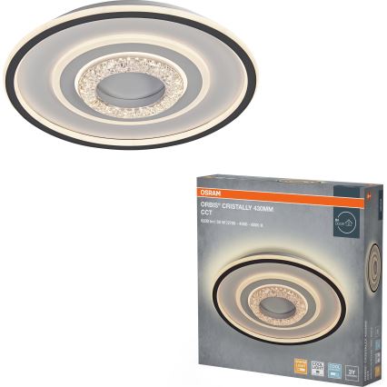 Osram - LED plafondlamp ORBIS CRISTALLY LED/50W/230V 2700/4000/6000K Ø 43 cm wit/zwart