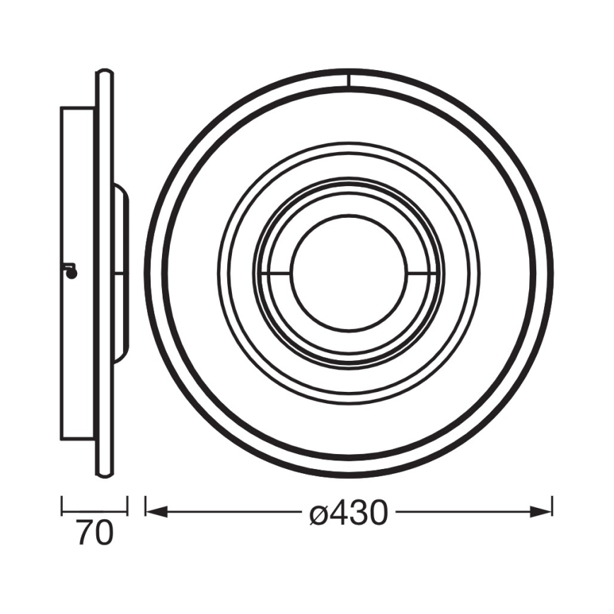 Osram - LED plafondlamp ORBIS CRISTALLY LED/50W/230V 2700/4000/6000K Ø 43 cm wit/zwart