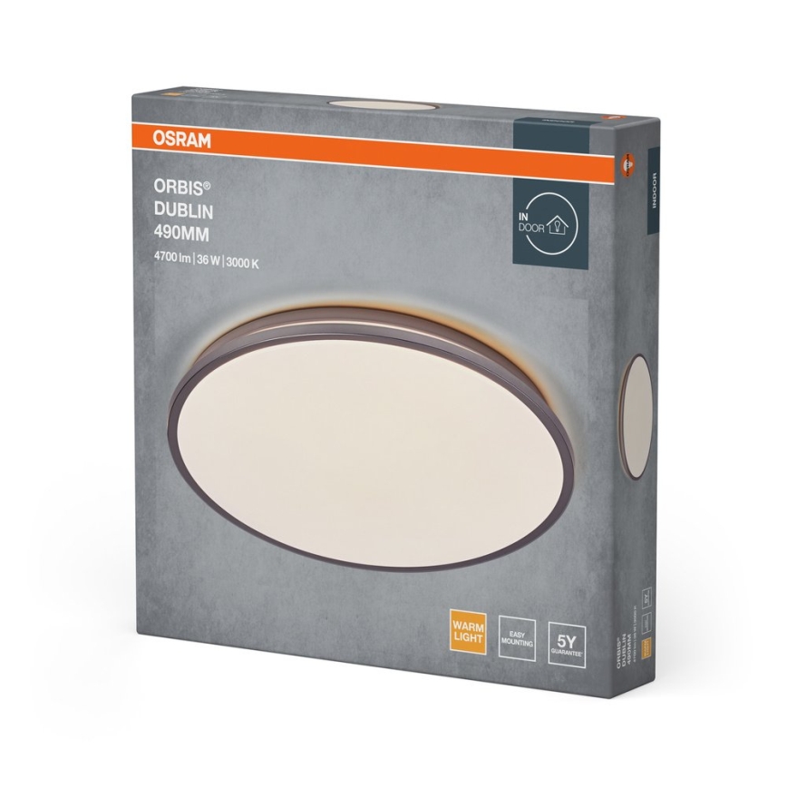 Osram - LED-plafondlamp ORBIS DUBLIN LED/36W/230V Ø 49 cm zilver