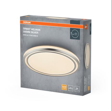 Osram - LED-plafondlamp ORBIS HELMAN LED/16W/230V Ø 29,5 cm zilver