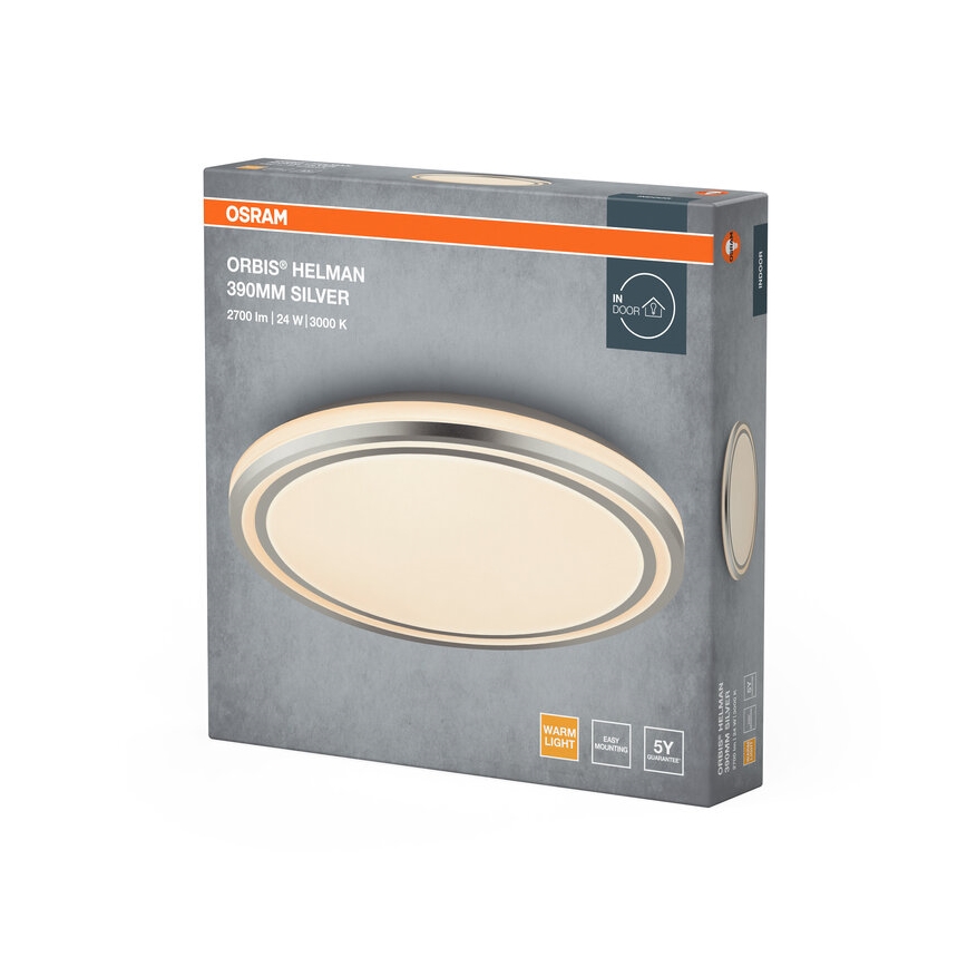 Osram - LED-plafondlamp ORBIS HELMAN LED/24W/230V Ø 39 cm zilver