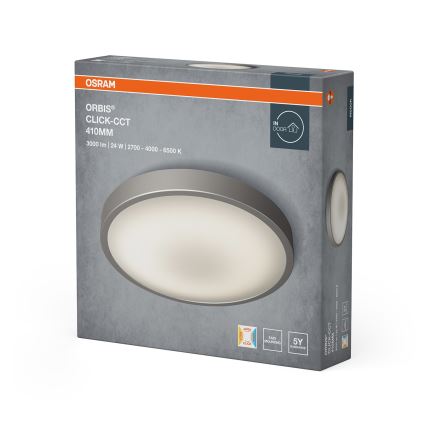 Osram - ORBIS LED-plafondlamp 24W/230V, 2700/4000/6500K, Ø 41 cm, mat chroom