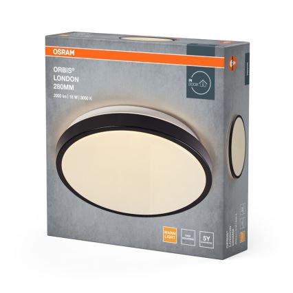 Osram - LED-plafondlamp ORBIS LONDON LED/16W/230V Ø 28 cm zwart