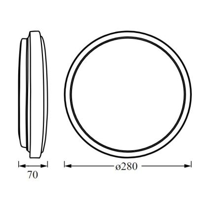 Osram - LED-plafondlamp ORBIS LONDON LED/16W/230V Ø 28 cm zwart