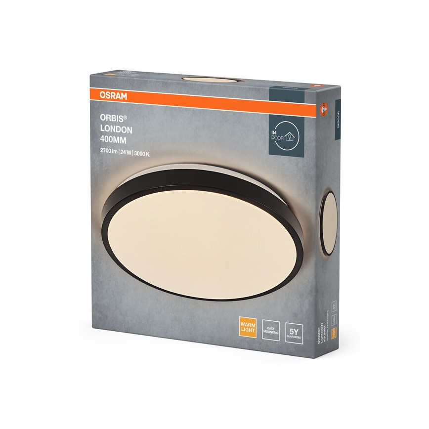 Osram - LED plafondlamp ORBIS LONDON LED/24W/230V Ø 39,5 cm zwart