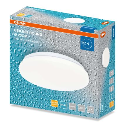 Osram - LED plafondlamp voor de badkamer CEILING ROUND LED/12W/230V 3000K Ø 26 cm IP44 wit