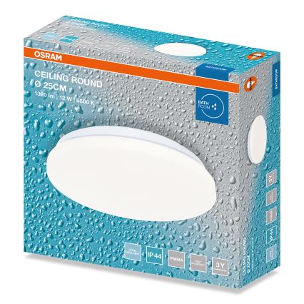 Osram - LED plafondlamp voor badkamer CEILING ROUND LED/12W/230V 6500K Ø 26 cm IP44 wit